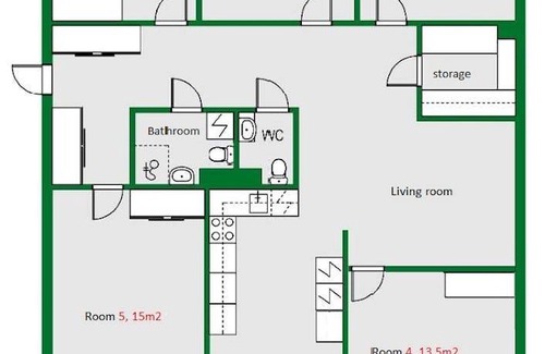 Espoo Station Balnéaire | 116 m² Chambre privée ∙ 1 chambre ∙ 1 personne