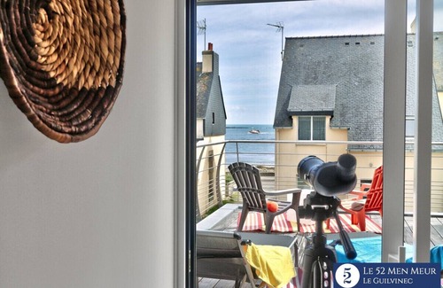 Guilvinec Appartement | terrasse de 30 m2 avec vue mer, 40 m de la plage et 300 m de tous commerces