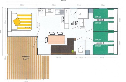 Monnet-la-Ville Maison | 36 m² Mobil-home ∙ 2 chambres ∙ 6 personnes