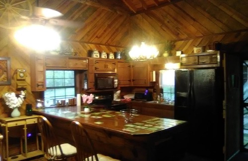 Reddick Cabine | Meublé 3BR / 2BA Log Cabin @ Stream, Animaux OK, wi-fi, TV câblée,