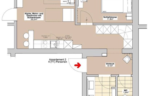Donnersbachwald Appartement | 50 m² Appartement ∙ 1 chambre ∙ 5 personnes