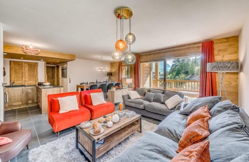 Les Boisses Appartement | À 100m des pistes de ski, 6ème étage, remise en forme, piscine, sauna, hammam, balcon, télévision