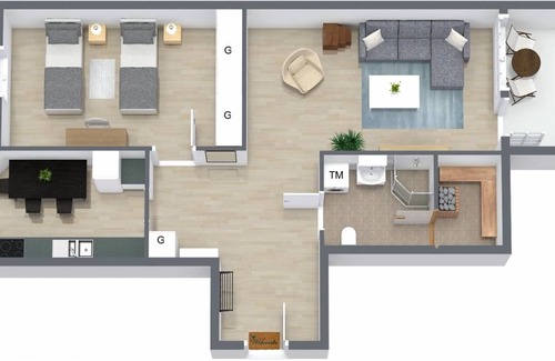 Vaasa Appartement | 58 m² Appartement ∙ 1 chambre ∙ 3 personnes