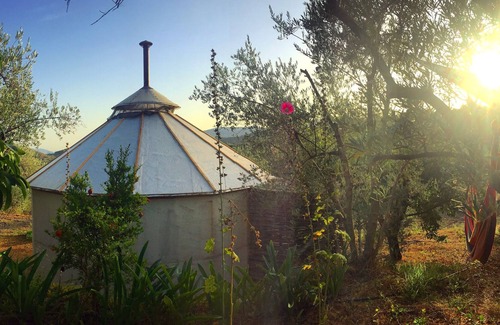 Lanjaron Cabine | A majestic Almond Yurt located in the Sierra Nevada mountains.