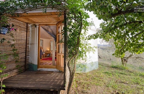 Lanjaron Cabine | A majestic Almond Yurt located in the Sierra Nevada mountains.
