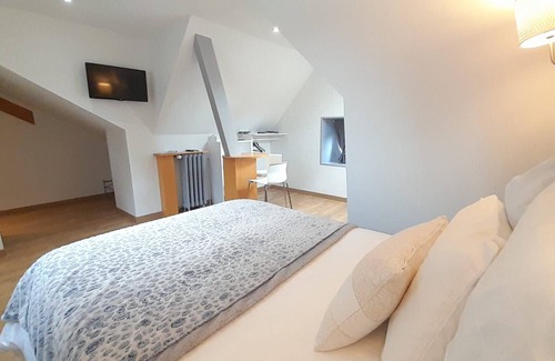 Villers-les-Ormes Lit Et Petit-Déjeuner | A1: chambre double au domaine de Treuillaud avec piscine