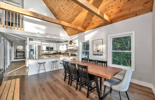 Meredith Maison | Adirondack style Winnipesaukee waterfront home with 4 bedrooms and SW EXP