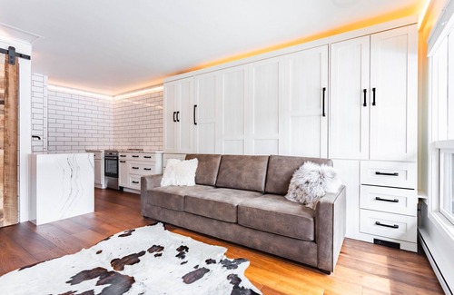 Aspen Appartement | Ajax views and river patio! Newly remolded with King Murphy bed!