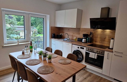 Verden Appartement | AllerGrün apartment, balcony with a view of nature