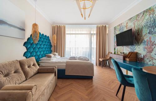 Dzielnica Uzdrowiskowa Appartement | Apartament Turkusowa Przystań z klimatyzacją - Solny Resort A102