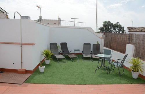 Santa Marina Appartement | Appartement 'Apartamento Planta Baja' avec terrasse partagée, Wi-Fi et climatisation