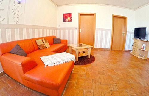 Grunow Appartement | Appartement 'Ferienbauernhof - Ferienwohnung 5' avec terrasse privée, jardin partagé et Wi-Fi
