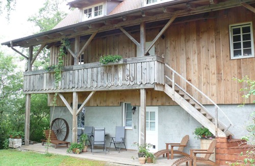 Salem Appartement | Apartment 'Ferienwohnung Sägespan' with Private Terrace, Shared Garden and Wi-Fi