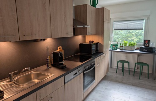 Unterkirnach Appartement | Apartment 'Fuchsbau' with Lake View and Balcony