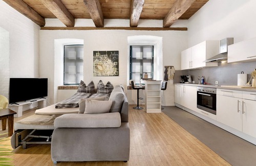 Holtenau Appartement | Appartement "Haus Förde Kanalpackhaus" avec vue sur la mer, terrasse partagée et Wi-Fi