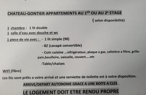 Chateau-Gontier Appartement | Appart simple entier 1 ch à ch-gontier 1er ou 2eme étage