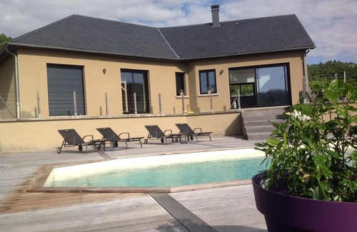 Saint-Hippolyte Maison | Maison d’architecte avec piscine, vue panoramique, exposition sud