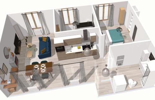 Montlucon Appartement | ArtSmalt *Idéal Pro * Proche commerces * 2 chambres * Tout confort