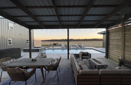 Point Maison | Barndominium in the Country on 11+ Acres: resort like pool/game room/guest house