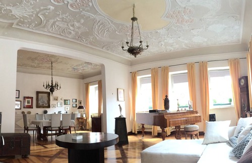Volkach Appartement | Ferienwohung Baroque (150m²) dans les salles du commerce du vin Palais Meissner