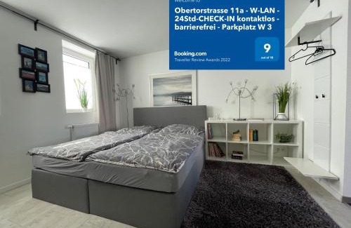 Bueckeburg Appartement | Barrierefrei - 24Std-CHECK-IN kontaktlos - Kingsize Bed - W-LAN - Parkplatz W 3