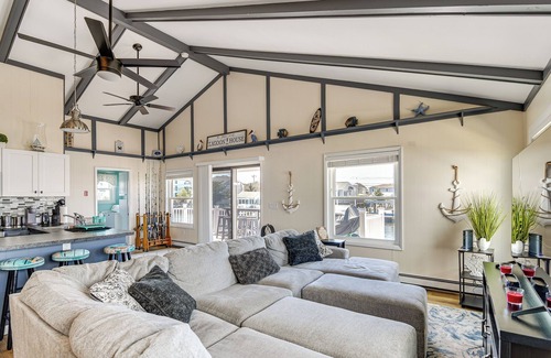 Forked River Maison | Bayfront Home w/ Boat Dock & Deck in Forked River