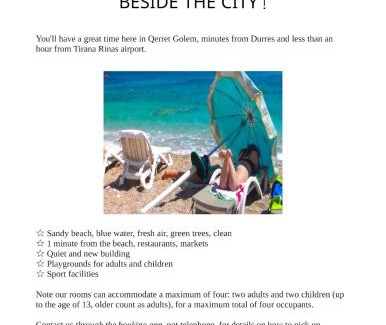 Rade Appartement | BEACH RIVIERA GOLEM West Durres Tirana airport SEA SIDE