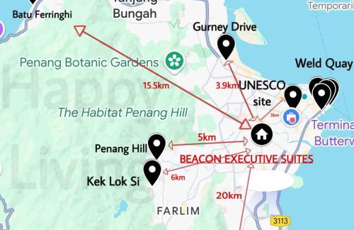 George Town Appartement | Beacon Executive Suites #Elegant #SkyPool #Georgetown #4pax #2BR 2bath #1Queen 2Single #Quality well maintained #Private superhost