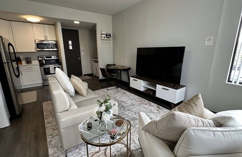 Downtown Des Moines Appartement | Boho Box- DT DSM Skyline view