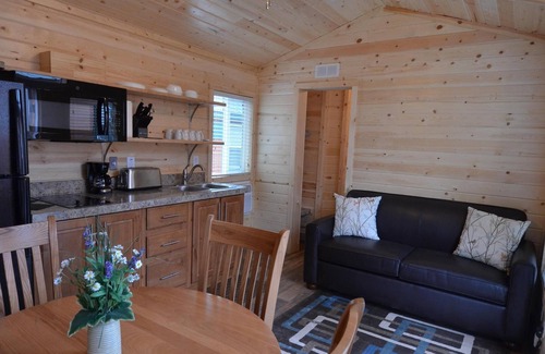 Christopher Creek Cabine | La cabine # 6 est un 2 chambres, 1 et 1/2 salle de bain, 2 téléviseurs à écran plat. Surplombe le ruisseau.