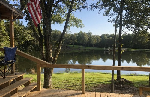 Marianna Cabine | Cabin with 40 ft porch overlooking a pond.