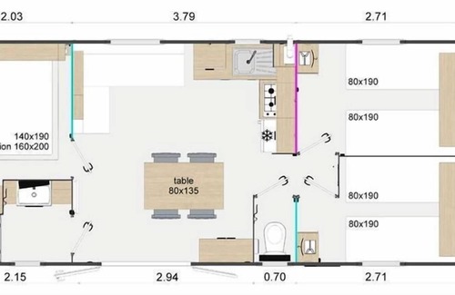 Saint-Bonnet-le-Chateau Maison | Camping De La Belle Etoile *** - Mobil-home Lodge Grand Confort 4 pièces 6 personnes