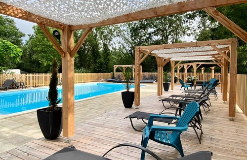 Coulon Chalet De Ski | Camping La Venise Verte * - PREMIUM chalet 48 m² (3 bedrooms) including semi-covered terrace + TV + LV + Air conditioning + Plancha 6 people