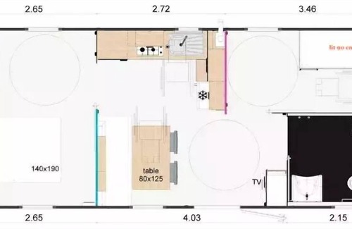Montaigut-le-Blanc Maison | Camping Le Pré*** - 3-Room Chalet 3 People PMR