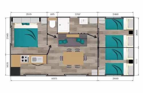 Auphelle Maison | Camping Paradis les 2 Îles - Mobile home Eden 4 rooms 6 people Air-conditioned