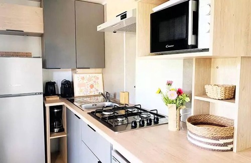 Mirepeisset Maison | Campsite Le Val de Cesse * - Mobile home PREMIUM 32m2 - 3 bedrooms - TV - dishwasher - air conditioning - covered terrace - 6 people