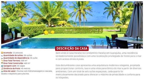 Parafuso Maison | Casa Paraíso 6 Suítes Pé na Areia em Guarajuba