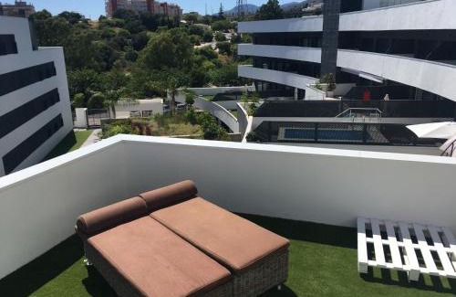 Estepona Appartement | central bright apartment, community pool and own private pool on splendid terrace, garage, beach 900m, mountains 200m