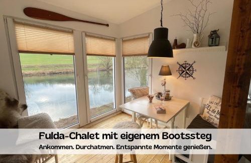 Guxhagen Maison | Chalet am Flussufer in der Natur mit Kaminofen