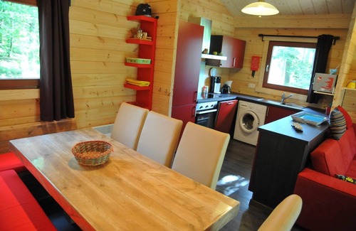 Oignies-en-Thierache Maison | Chalet moderne en bois avec poêle à bois, en forêt
