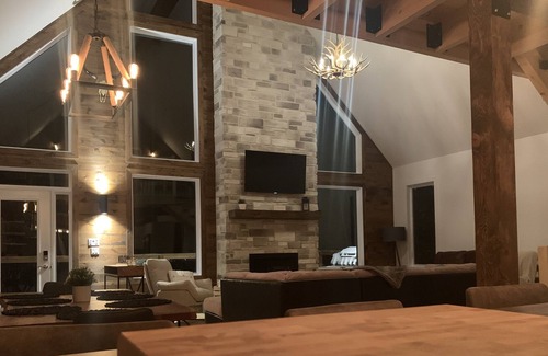 Mansonville Cabine | Chalet Nature OWL'S Head Spa and fire pit