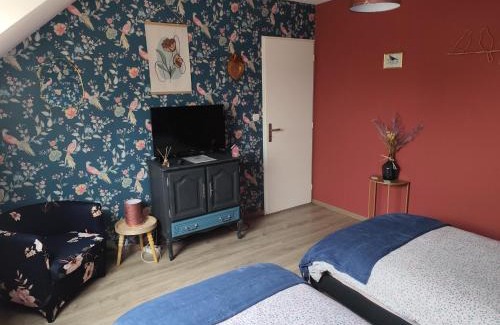 Tourville-la-Campagne Maison | chambre 2 lits d'une personne