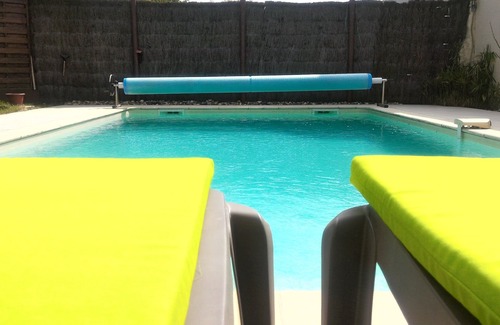 Talence Maison | Chambre accès direct grande piscine-Coin cuisine-Parking-Aircon-Jardin