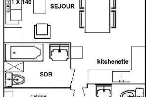 Les Saisies Appartement | Charmant 2 Pièces Cabine aux Saisies - Rez-de-Chaussée, Balcon, 6 Pers. - Commerces à Proximité - FR-1-594-68