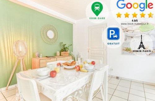 Saint-Cyr-l'Ecole Appartement | Charmant T2 avec Terrasse - Gare à 100m et parking gratuit