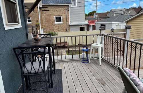 Whiting Maison | Charming 3-BR home on a cobblestone street near the Lake Michigan lakefront.