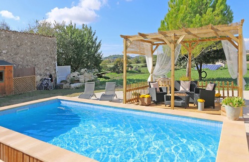 Sant Joan Maison | Charmante maison de campagne dans un endroit calme avec piscine, terrasse, vue imprenable, Internet