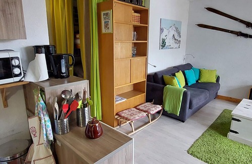 Avoriaz Appartement | Charming studio 4 ppl, south balcony, ski-in, electric fireplace