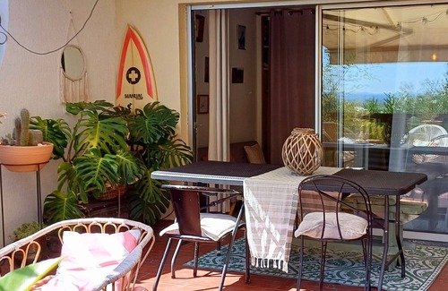 Costieres Appartement | Charmant studio terrasse avec vue, plein sud