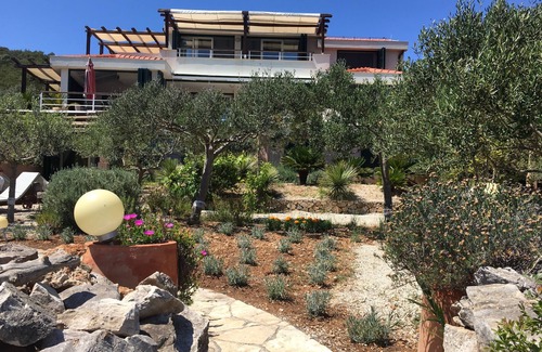 Milna Villa | CHIC Vis - Villa Tempera - BEACHFRONT , WiFi Boat Mooring , 1200 m2 Olive garden